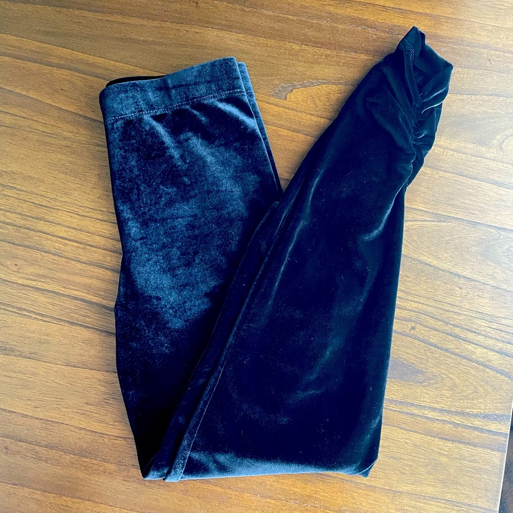 2/$30 - Dynamite Velour Black Leggings with Ruched Ankle Details - Size Small